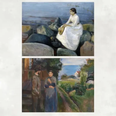 Summer Evening and Summer Night by Edvard Munch Printed on Canvas