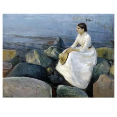 Summer Night, Inger On the Beach by Edvard Munch 1889