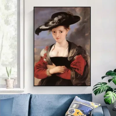 The Straw Hat by Peter Paul Rubens Printed on Canvas