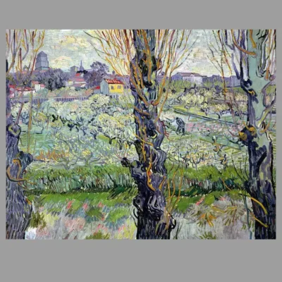 View of Arles, Flowering Orchard by Vincent van Gogh 1889