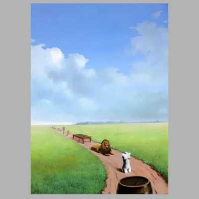 Youth Illustrated by René Magritte Printed on Canvas - Image 3