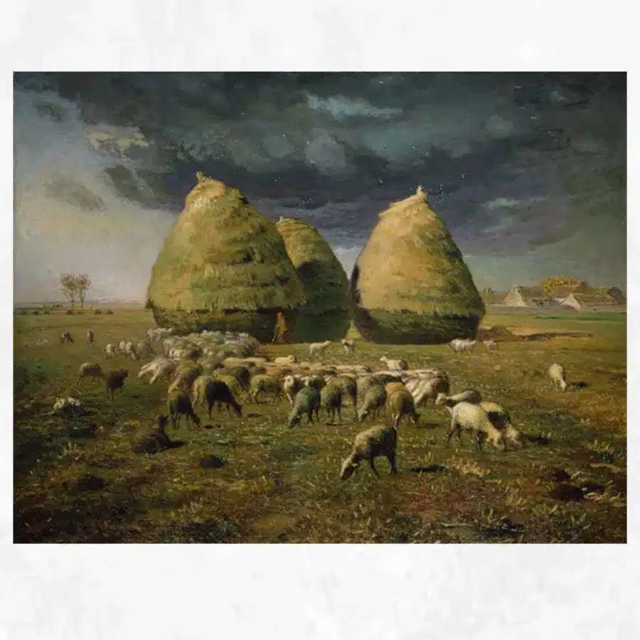 Haystacks Autumn by Jean-François Millet c.1874