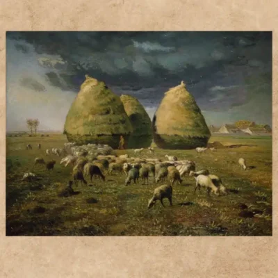 Haystacks Autumn by Jean-François Millet c.1874