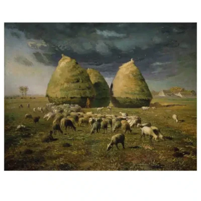 Haystacks Autumn by Jean-François Millet c.1874