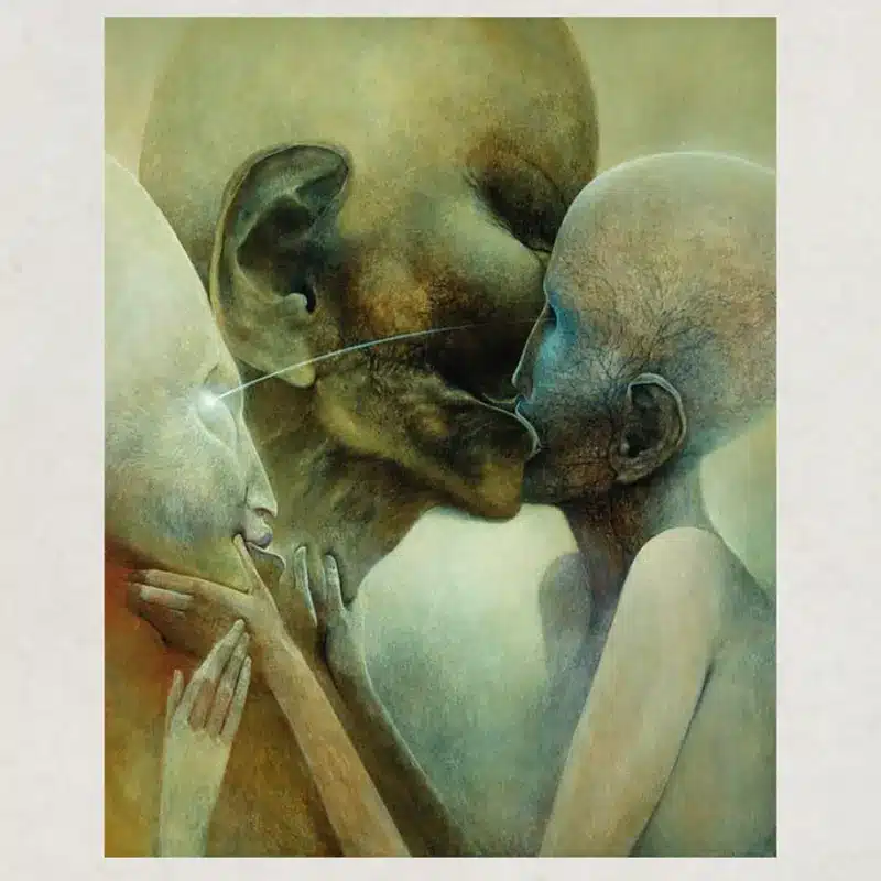 Untitled, The Kiss by Zdzisław Beksiński Printed on Canvas