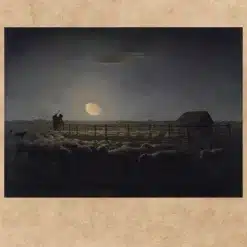 The Sheepfold, Moonlight by Jean-François Millet 1850