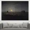 The Sheepfold, Moonlight by Jean-François Millet Printed on Canvas