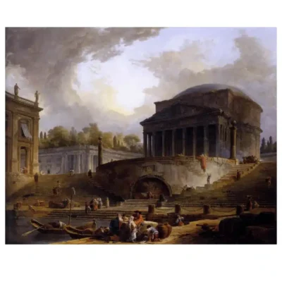 A View of Ripetta by Hubert Robert 1766