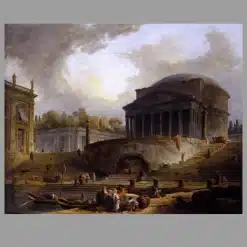 A View of Ripetta by Hubert Robert 1766