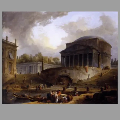 A View of Ripetta by Hubert Robert 1766
