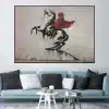 Banksy Bonaparte in Paris Graffiti Printed on Canvas