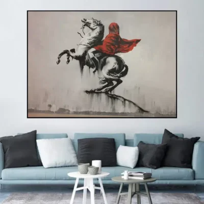 Banksy Bonaparte in Paris Graffiti Printed on Canvas