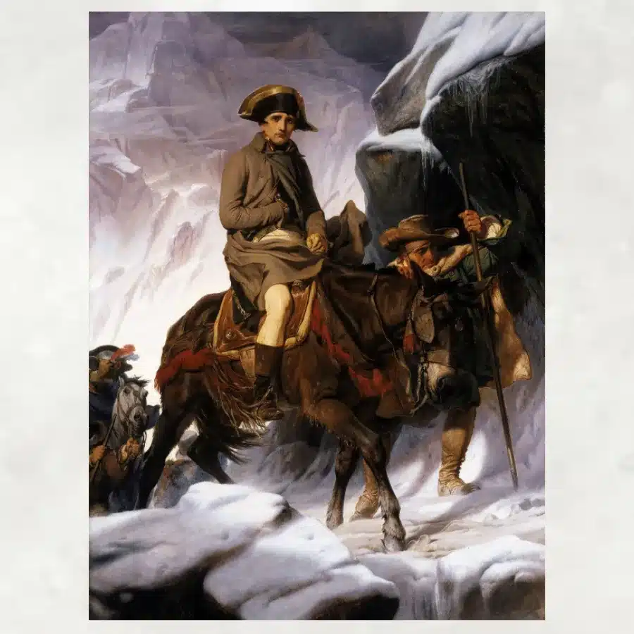 Bonaparte Crossing the Alps by Paul Delaroche Printed on Canvas