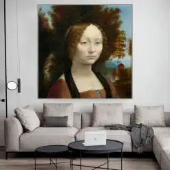 Ginevra de' Benci by Leonardo da Vinci Printed on Canvas