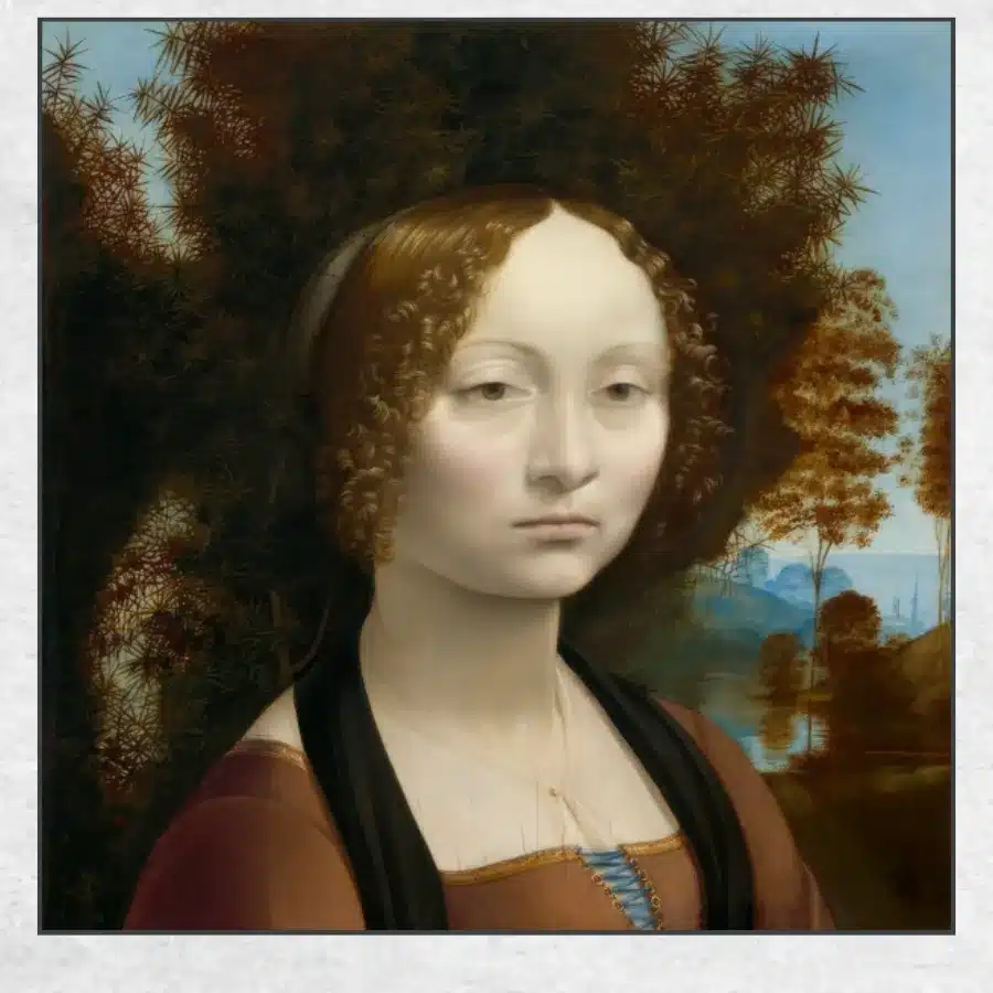 Ginevra de' Benci by Leonardo da Vinci Printed on Canvas