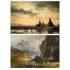 Indians Spear Fishing and Sioux Village by Albert Bierstadt Printed on Canvas