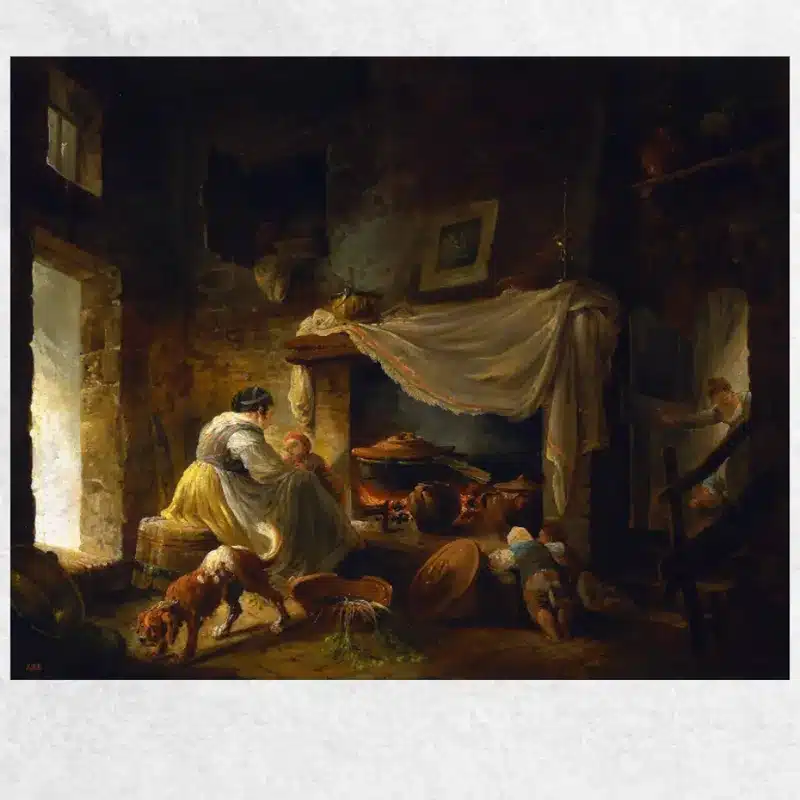 Italian Kitchen by Hubert Robert Printed on Canvas
