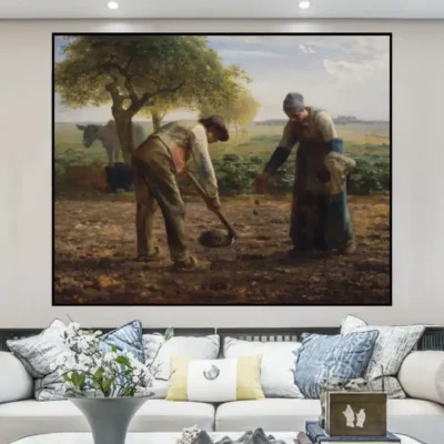 Potato Planters by Jean-François Millet Printed on Canvas