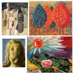 René Magritte Fun Paintings Printed on Canvas
