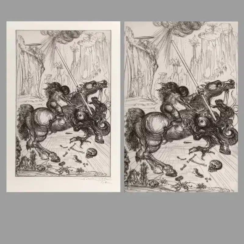 Saint George and the Dragon by Salvador Dalí Printed on Canvas