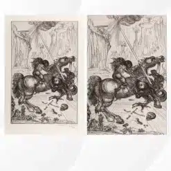 Saint George and the Dragon by Salvador Dalí Printed on Canvas