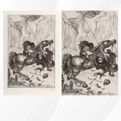 Saint George and the Dragon by Salvador Dalí Printed on Canvas