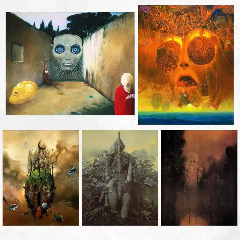 Strange Creatures by Zdzisław Beksiński Printed on Canvas