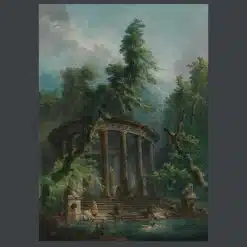 The Bathing Pool by Hubert Robert Printed on Canvas - Image 3