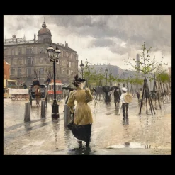 A View Along the Street Vesterbrogade in Copenhagen by Paul Gustav Fischer