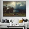 Buffalo Trail, The Impending Storm by Albert Bierstadt Printed on Canvas