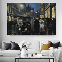 An Evening Stroll on the Boulevard by Paul Gustav Fischer Printed on Canvas