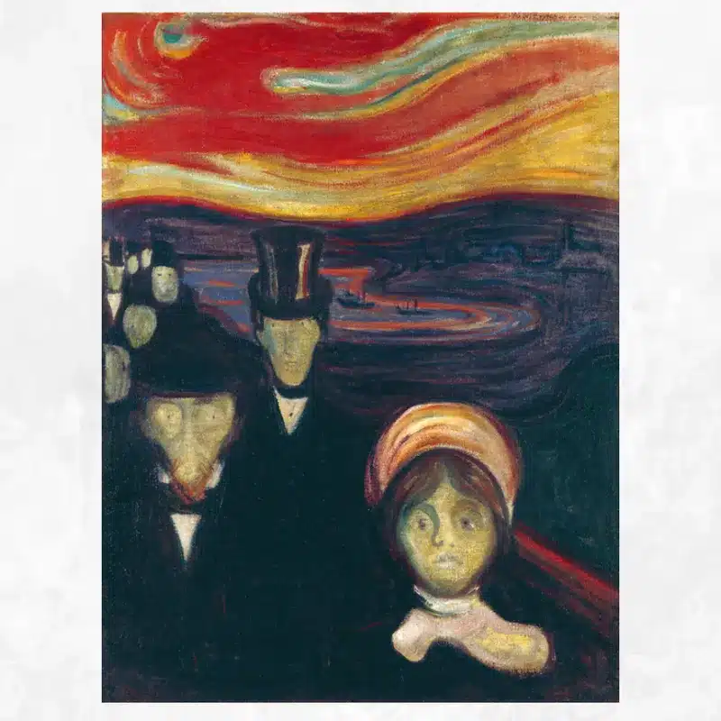 Anxiety by Edvard Munch 1894 Printed on Canvas
