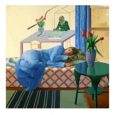 David Hockney 1977 Model with Unfinished Self Portrait