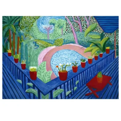 David Hockney 2000, Red Pots In The Garden