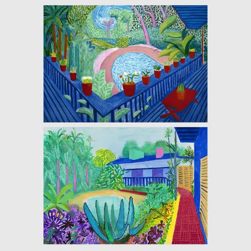 David Hockney In The Garden Printed on Canvas