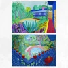 David Hockney In The Garden Printed on Canvas