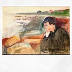 Evening, Melancholy by Edvard Munch Printed on Canvas