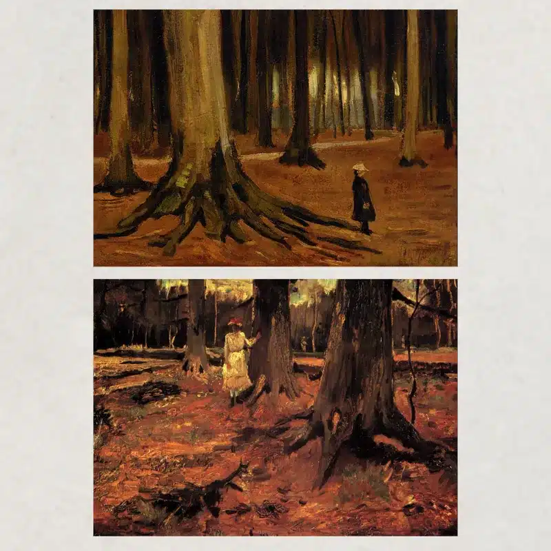 Girl in the Woods by Vincent van Gogh Printed on Canvas