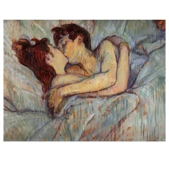 In Bed, The Kiss by Henri de Toulouse-Lautrec 1892