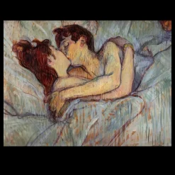 In Bed, The Kiss by Henri de Toulouse-Lautrec 1892