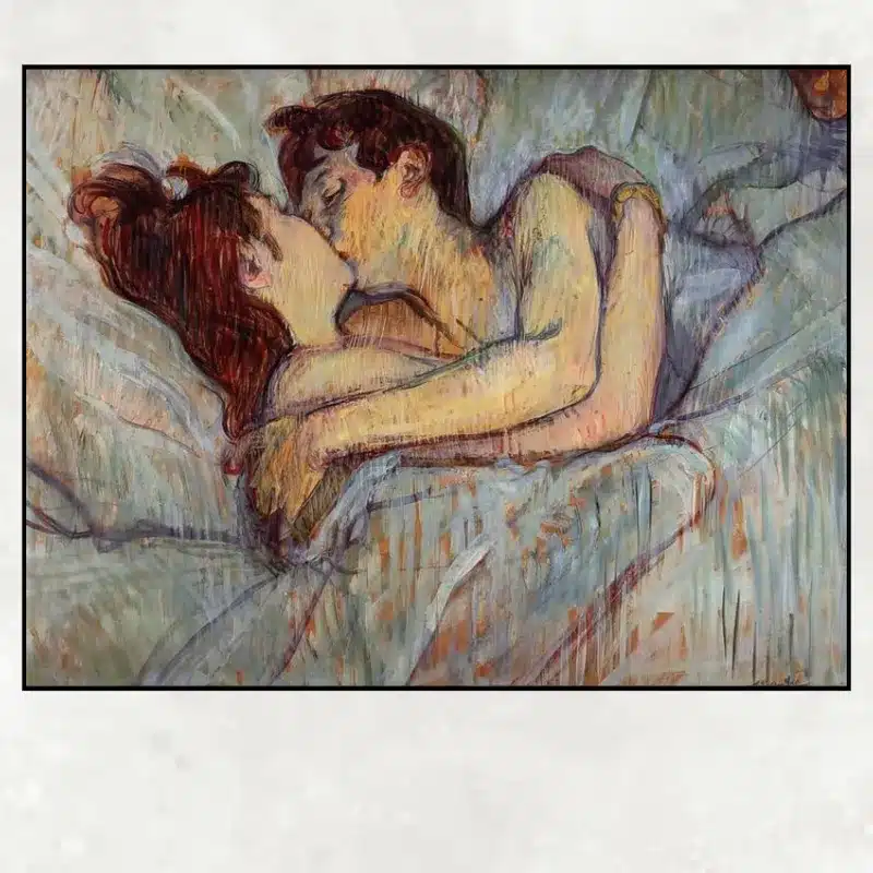 In Bed, The Kiss by Henri de Toulouse-Lautrec 1892