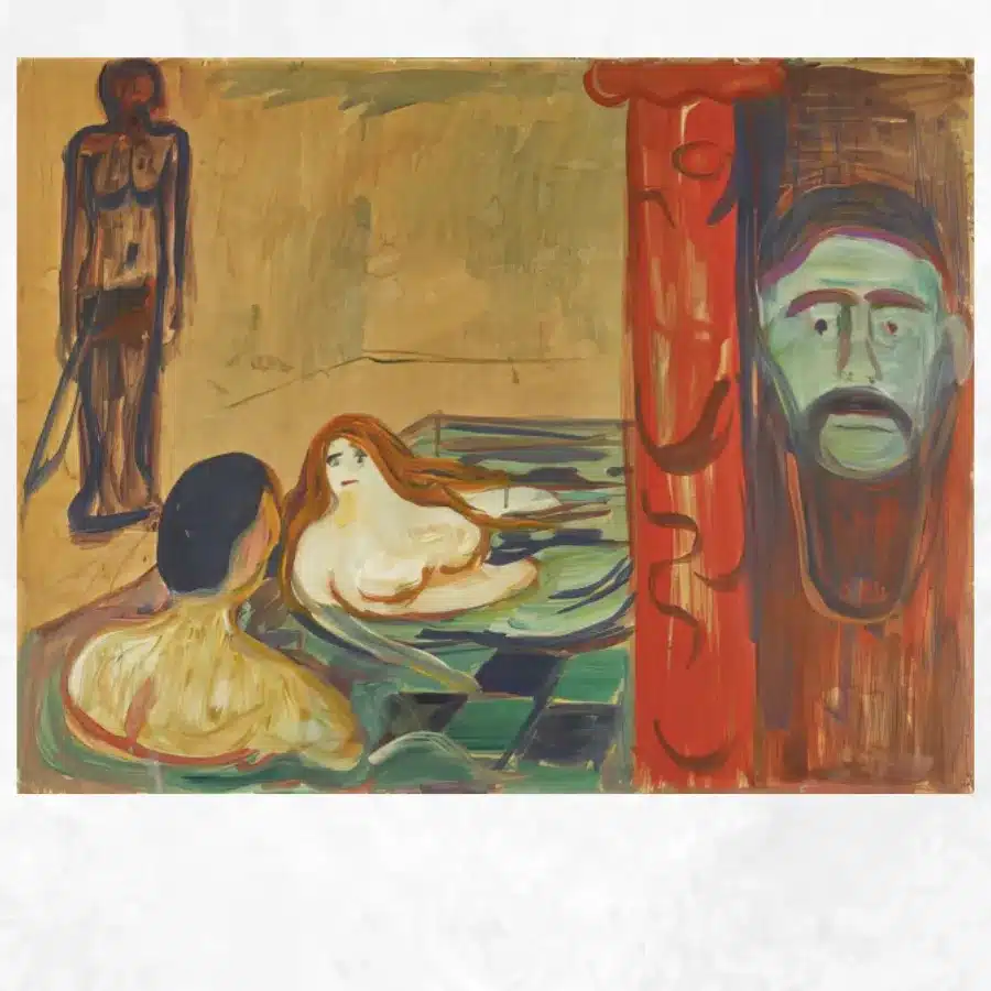 Jealousy in the Bath by Edvard Munch Printed on Canvas