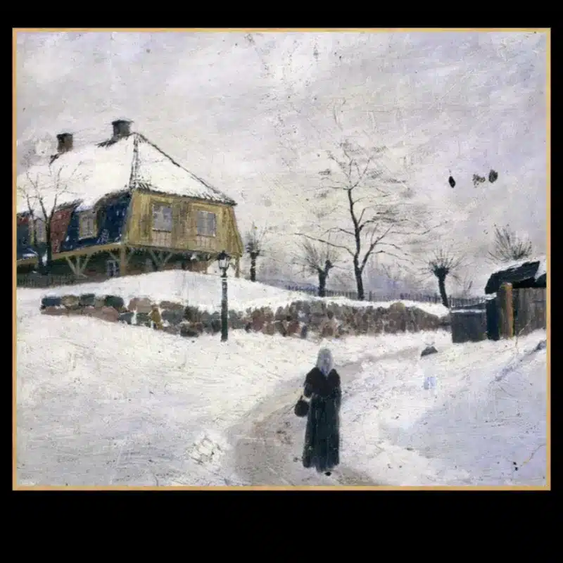 Øvre Foss in Winter by Edvard Munch Printed on Canvas