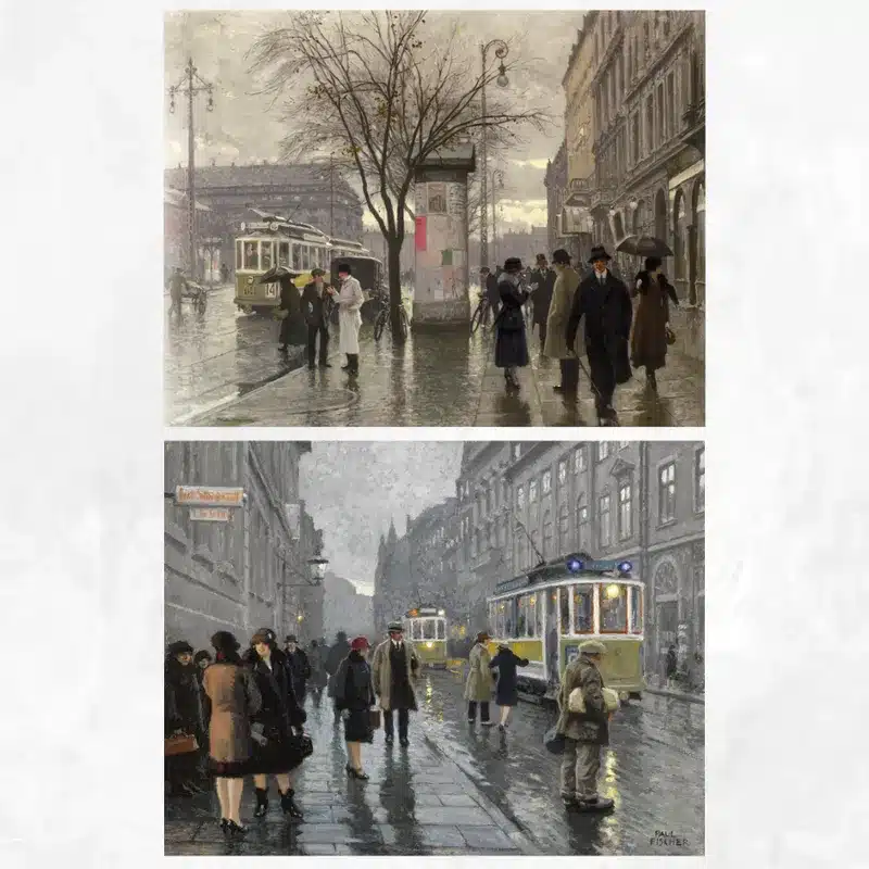 Paul Gustav Fischer in Copenhagen Printed on Canvas