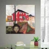 Red Virginia Creeper by Edvard Munch Printed on Canvas