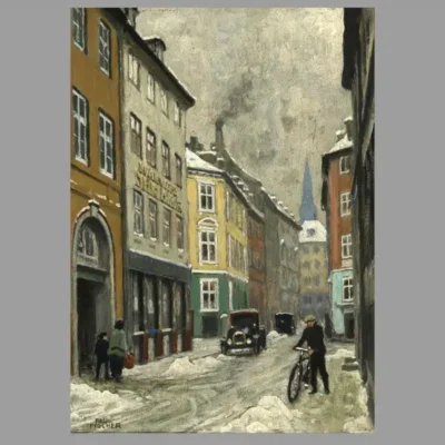 Street View in Copenhagen by Paul Gustav Fischer