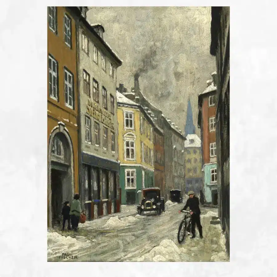 Street View in Copenhagen by Paul Gustav Fischer c.1900