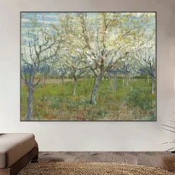 The Pink Orchard by Vincent van Gogh Printed on Canvas