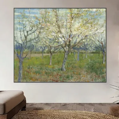 The Pink Orchard by Vincent van Gogh Printed on Canvas