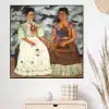 The Two Frida's by Frida Kahlo Printed on Canvas